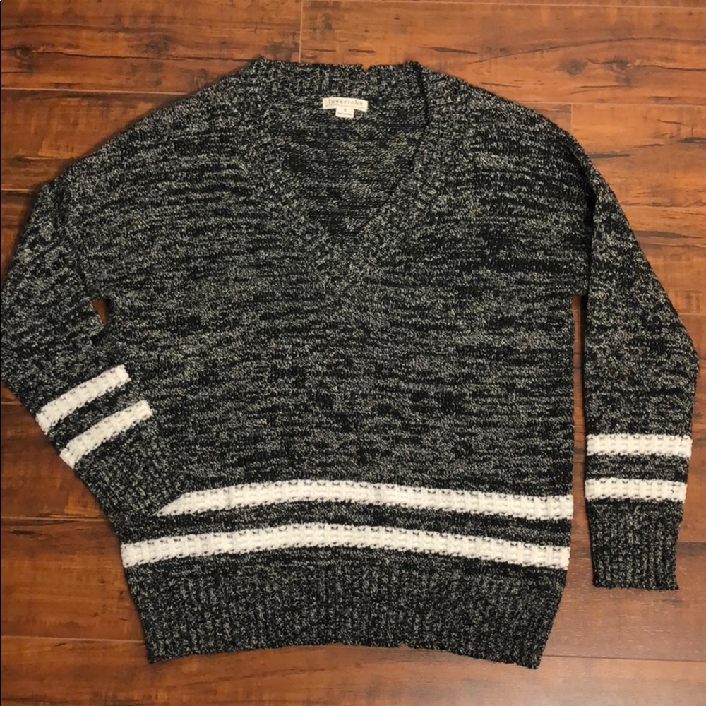 Distressed Varsity Knit Sweater